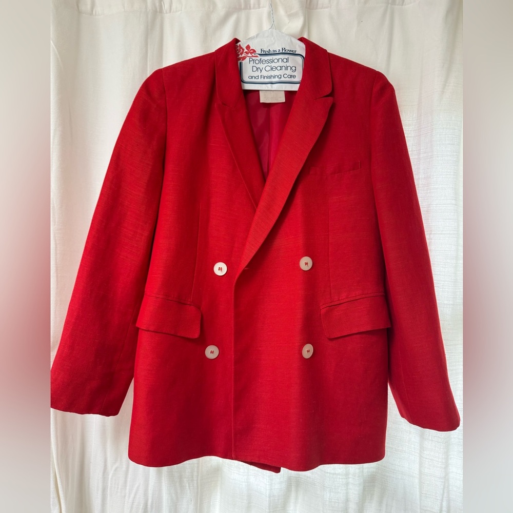 Vintage Harve Benard Red Double-Breasted Blazer